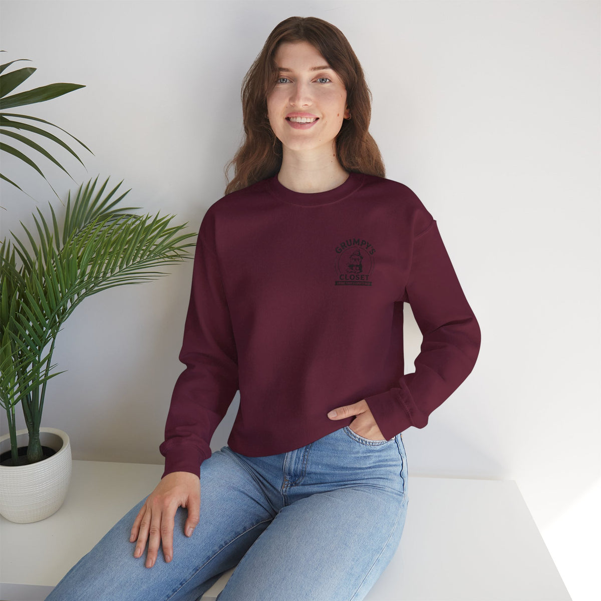 Grumpy’s Closet Crewneck Sweatshirt | Cozy Logo Pullover