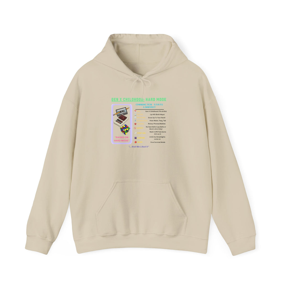 Gen X Childhood Hard Mode Hoodie | Retro Arcade Sweatshirt