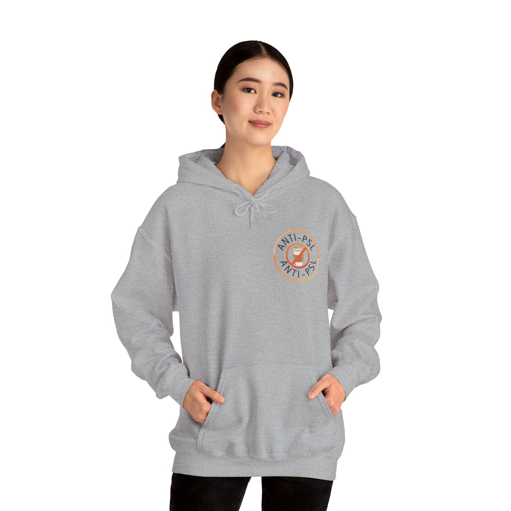 Anti Pumpkin Spice Hoodie, Funny Marked Safe Fall Pullover, Sarcastic Anti PSL Sweatshirt, Gildan 18500 Autumn Holiday Outerwear