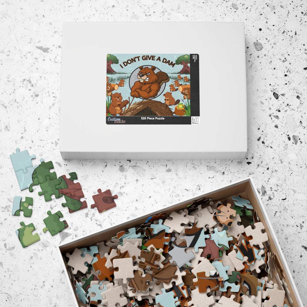 I Don't Give a Dam Beaver Puzzle — Funny Animal Jigsaw for Adults & Families (110–1014 pcs)