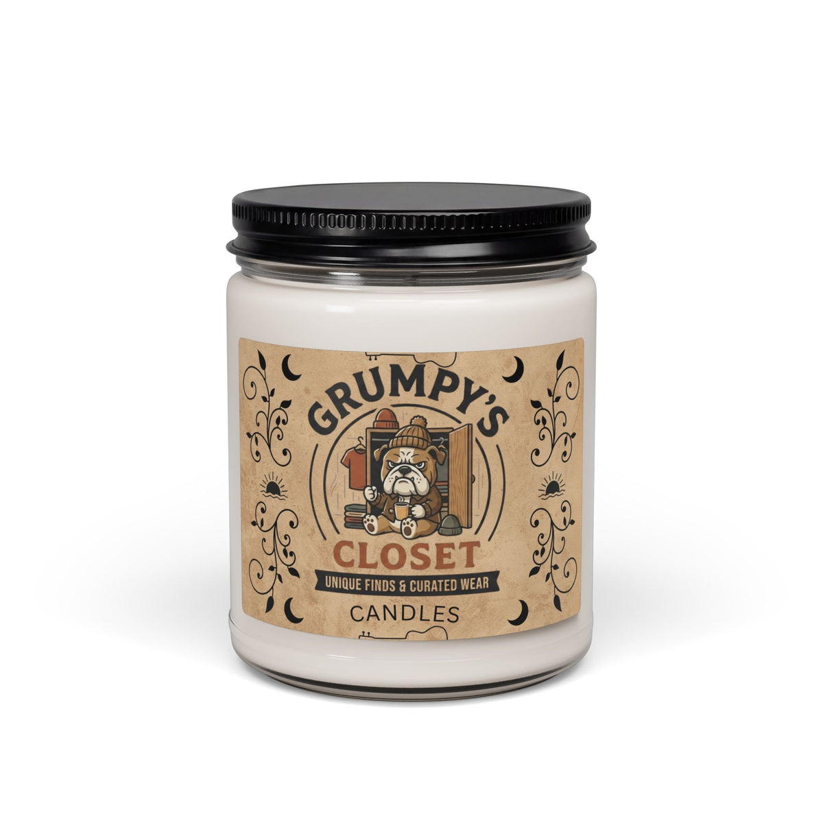 Grumpy's Closet Scented Soy Candle — 9oz Jar (Clean, Cozy Home Fragrance)