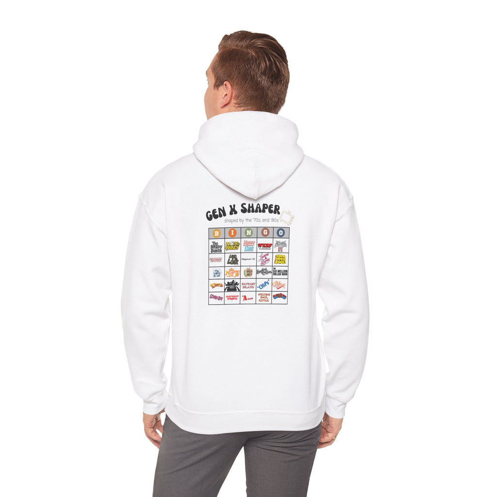 Gen X 70s & 80s TV Shows Bingo Hoodie | Retro Nostalgia Sweatshirt