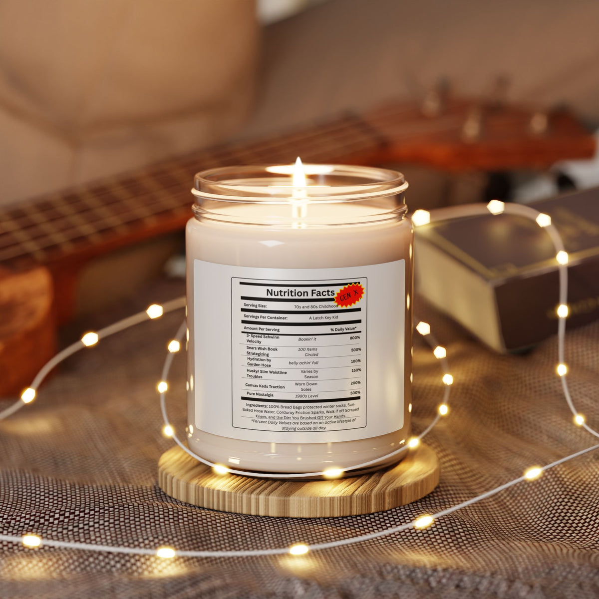 Gen X Nutrition Facts Scented Candle | 9 oz Soy Jar