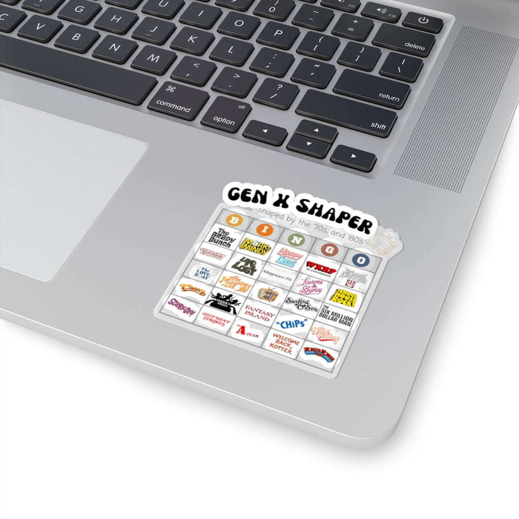 Gen X 70s & 80s TV Shows Bingo Stickers | Retro Nostalgia Decal