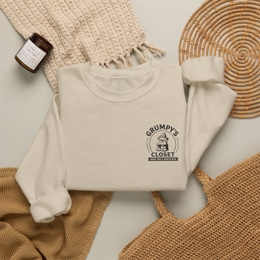 Grumpy’s Closet Crewneck Sweatshirt | Cozy Logo Pullover
