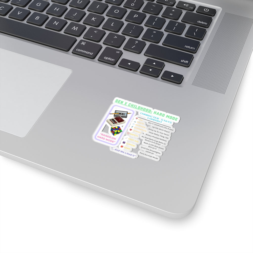 Gen X Childhood Hard Mode Sticker | Retro Arcade Decal