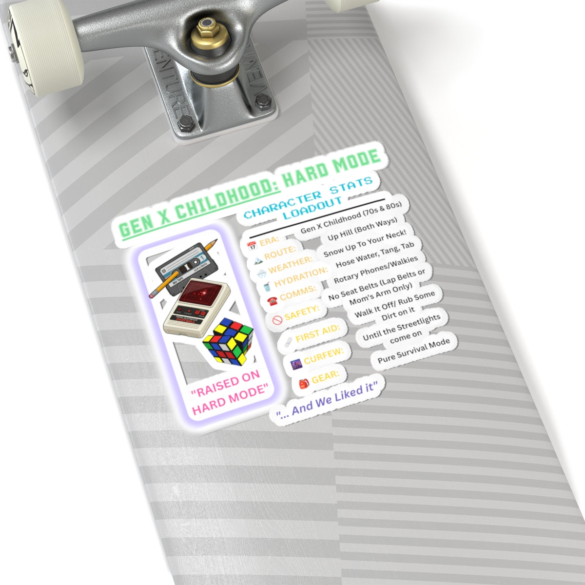 Gen X Childhood Hard Mode Sticker | Retro Arcade Decal