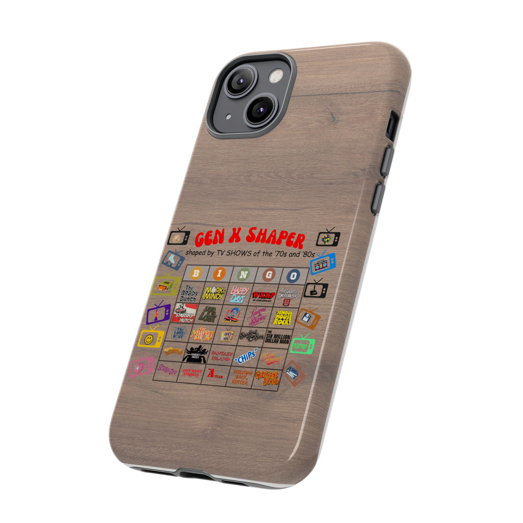 Gen X 70s & 80s TV Shows Bingo iPhone Case | Retro Tough Cover