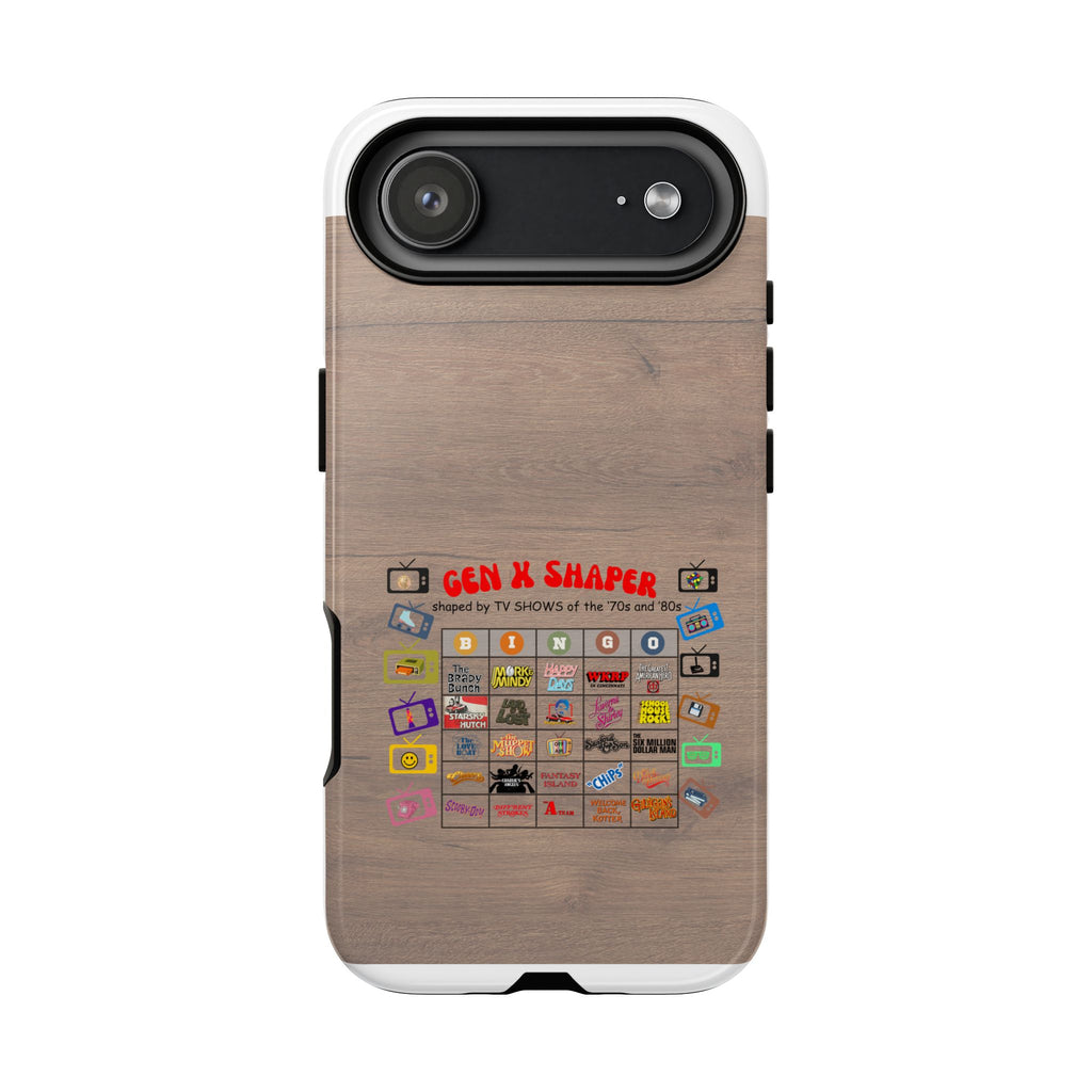 Gen X 70s & 80s TV Shows Bingo iPhone Case | Retro Tough Cover