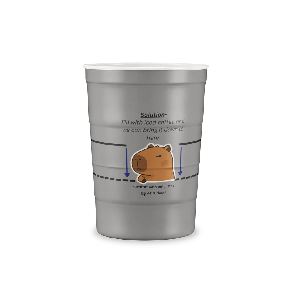 Funny Capybara Iced Coffee Recharge Cup | 16 oz Steel