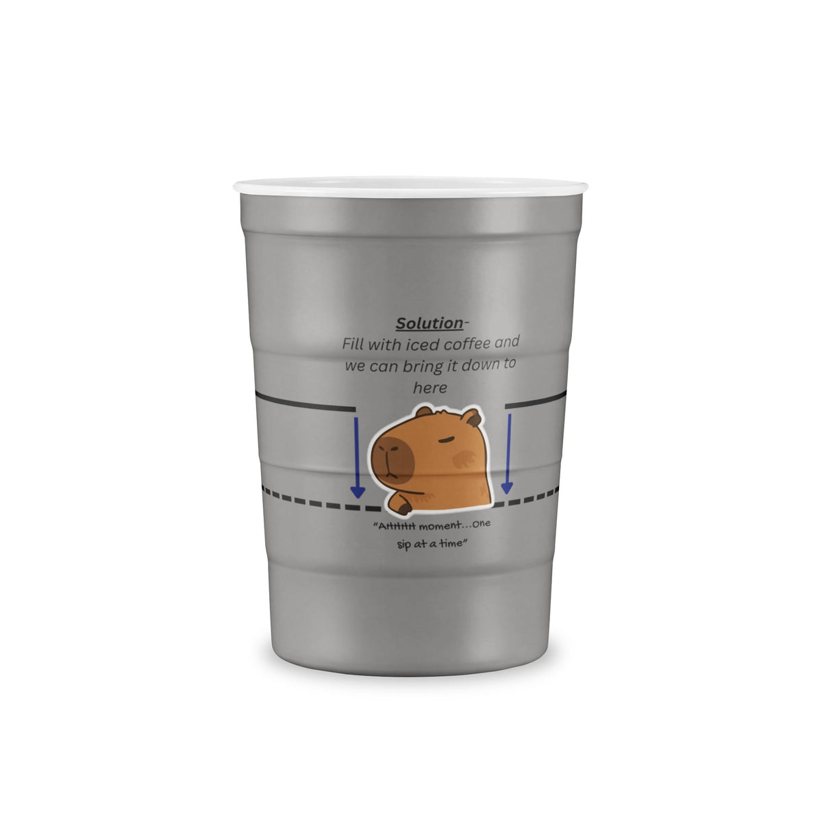 Funny Capybara Iced Coffee Recharge Cup | 16 oz Steel