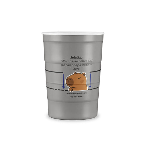 Funny Capybara Iced Coffee Recharge Cup | 16 oz Steel