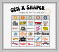 Gen X 70s & 80s TV Shows Bingo Desk Mat | Retro Office Decor