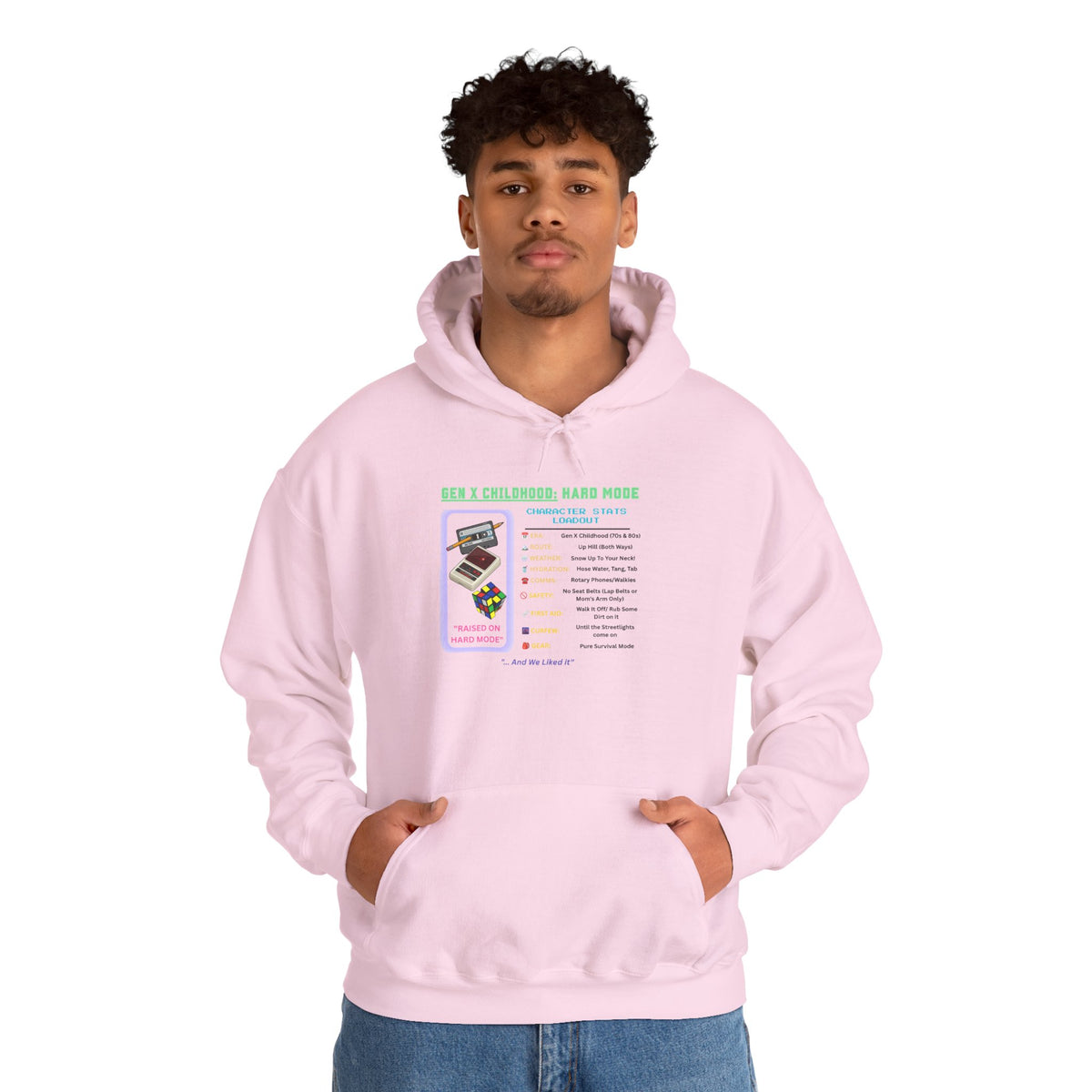 Gen X Childhood Hard Mode Hoodie | Retro Arcade Sweatshirt