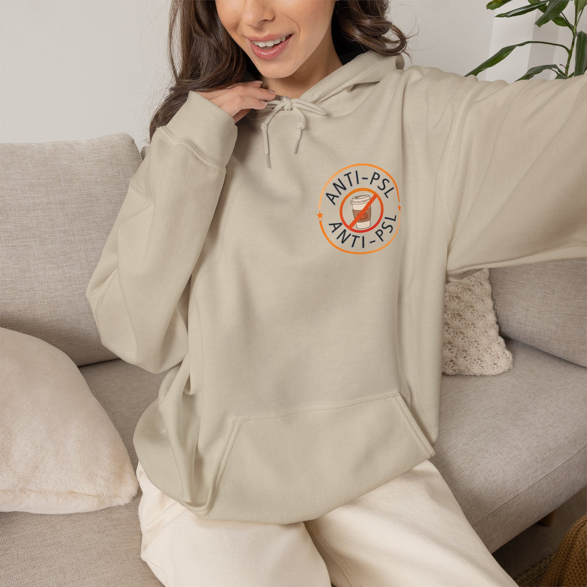 Anti Pumpkin Spice Hoodie, Funny Marked Safe Fall Pullover, Sarcastic Anti PSL Sweatshirt, Gildan 18500 Autumn Holiday Outerwear