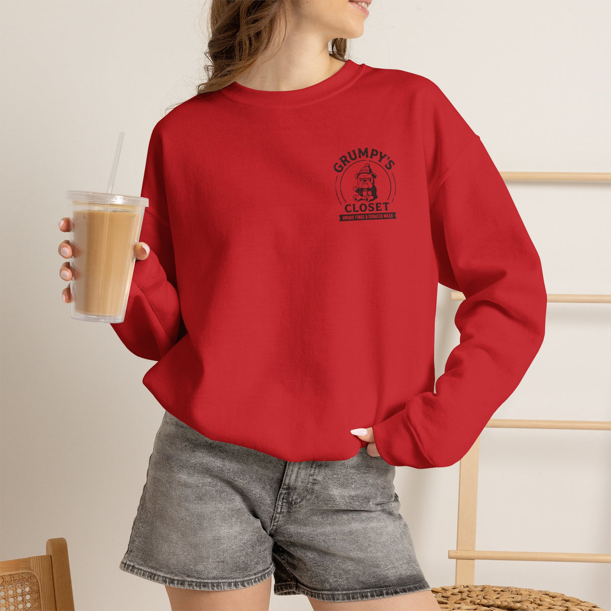 Grumpy’s Closet Crewneck Sweatshirt | Cozy Logo Pullover
