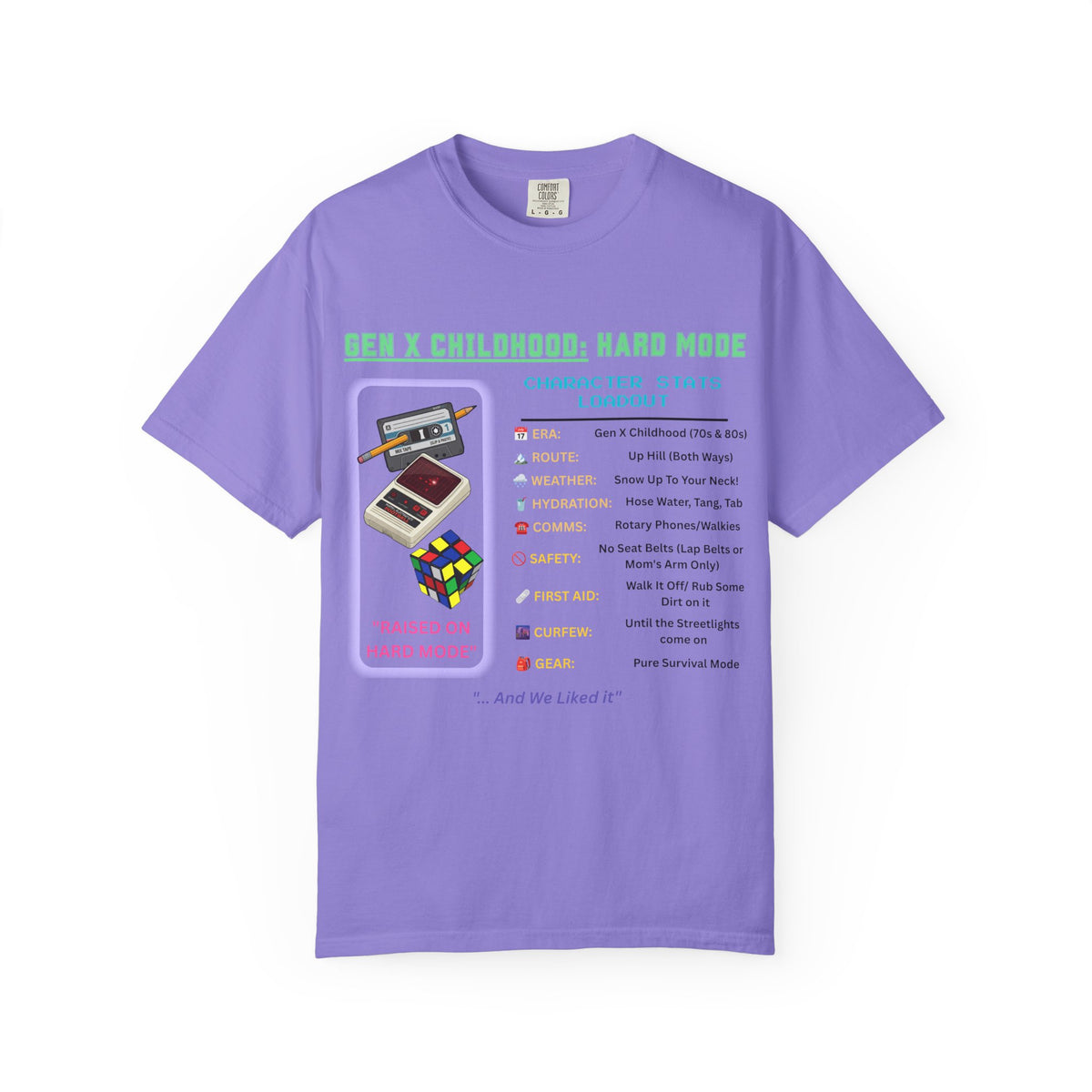Gen X Childhood Hard Mode T-Shirt | Comfort Colors