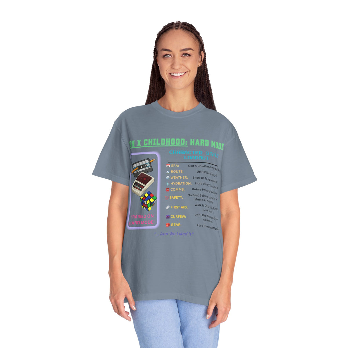 Gen X Childhood Hard Mode T-Shirt | Comfort Colors