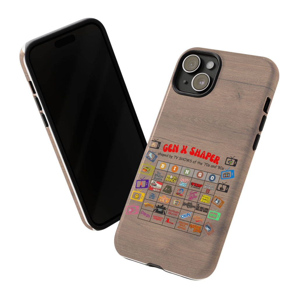Gen X 70s & 80s TV Shows Bingo iPhone Case | Retro Tough Cover