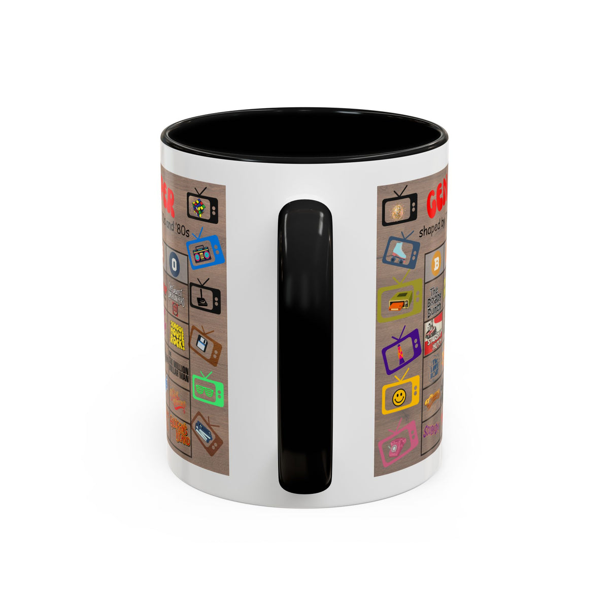 Gen X 70s & 80s TV Shows Bingo Mug | 11 oz Retro Accent Cup