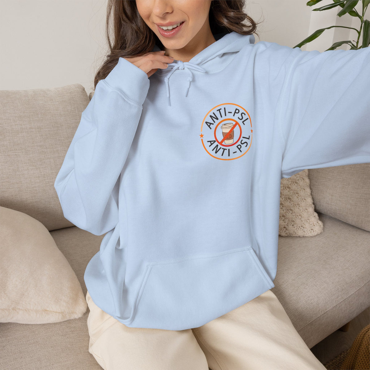 Anti Pumpkin Spice Hoodie, Funny Marked Safe Fall Pullover, Sarcastic Anti PSL Sweatshirt, Gildan 18500 Autumn Holiday Outerwear