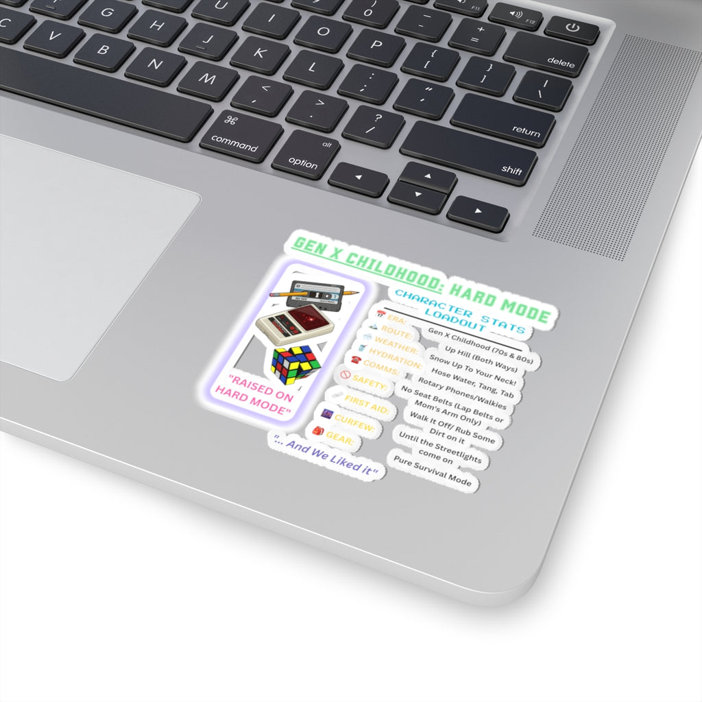 Gen X Childhood Hard Mode Sticker | Retro Arcade Decal