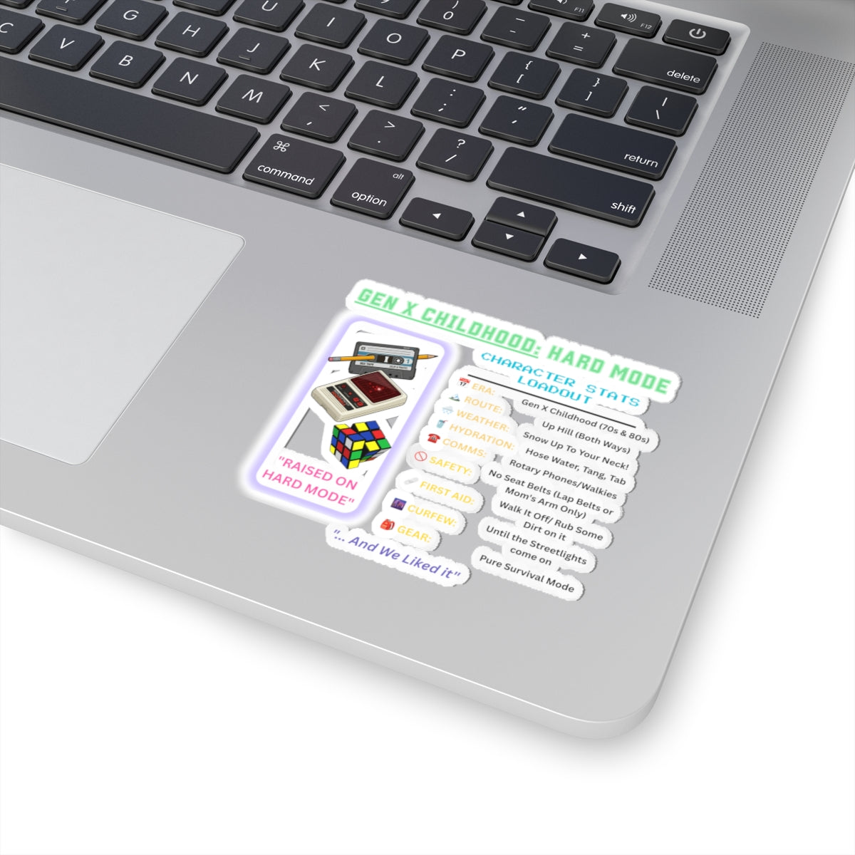 Gen X Childhood Hard Mode Sticker | Retro Arcade Decal