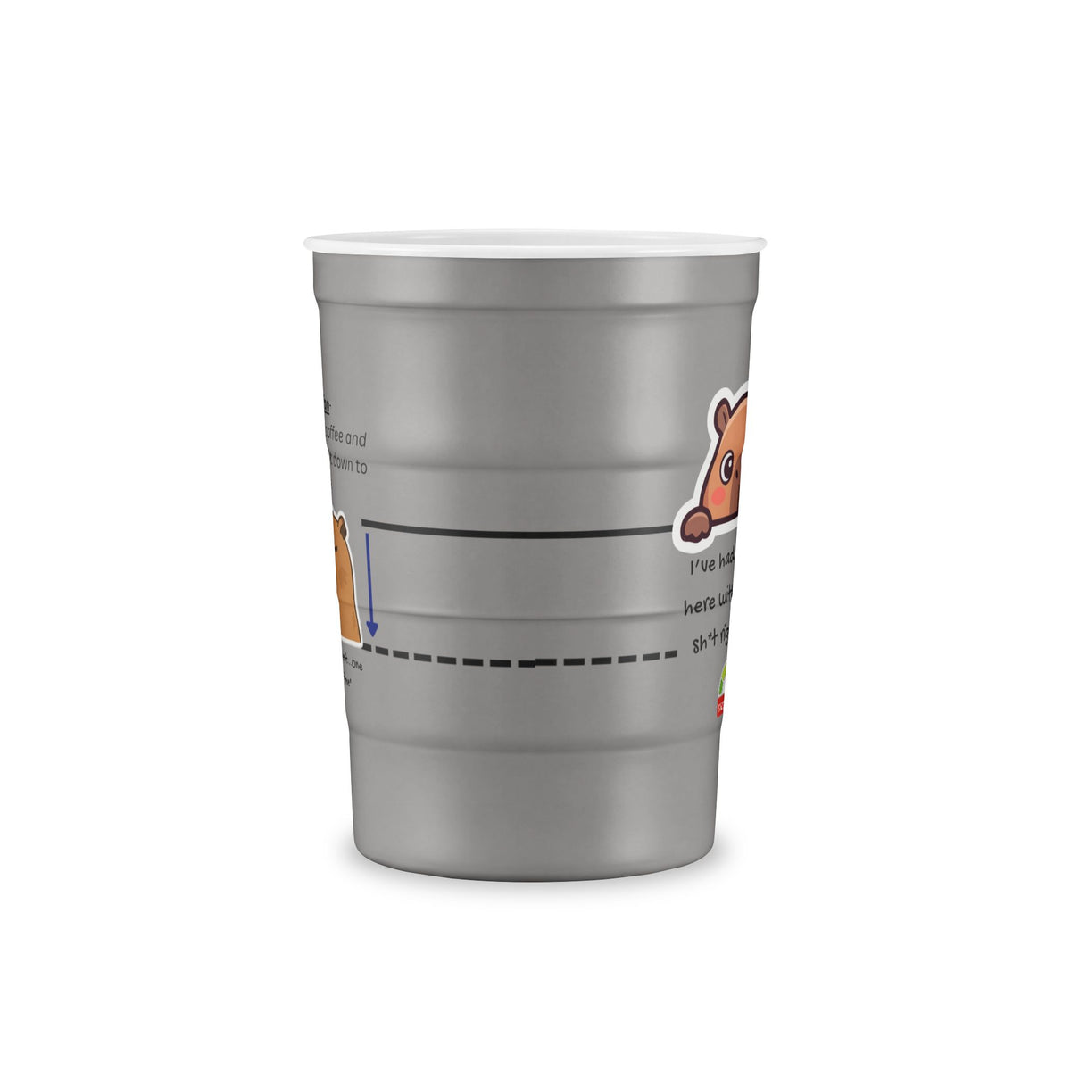 Funny Capybara Iced Coffee Recharge Cup | 16 oz Steel