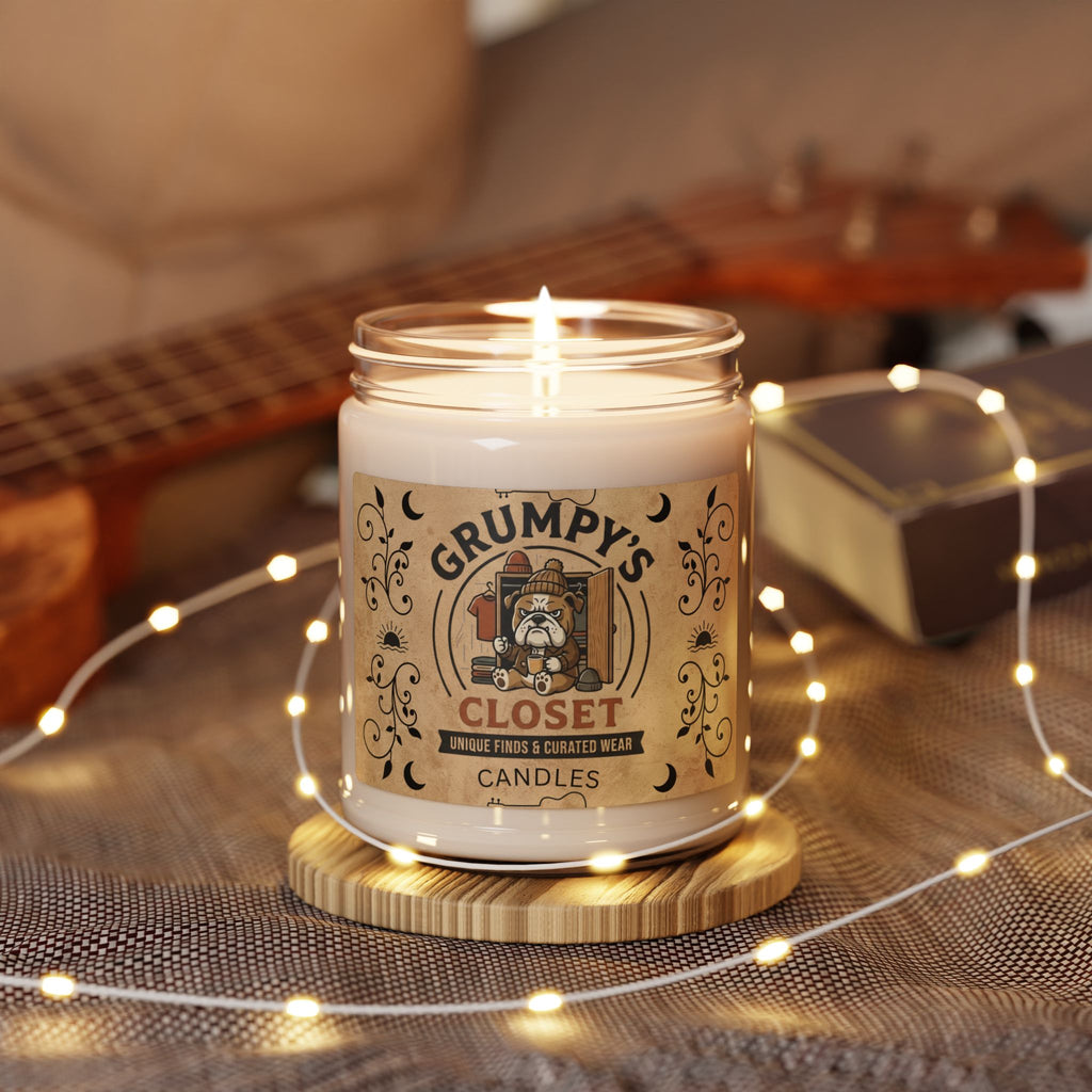 Grumpy's Closet Scented Soy Candle — 9oz Jar (Clean, Cozy Home Fragrance)