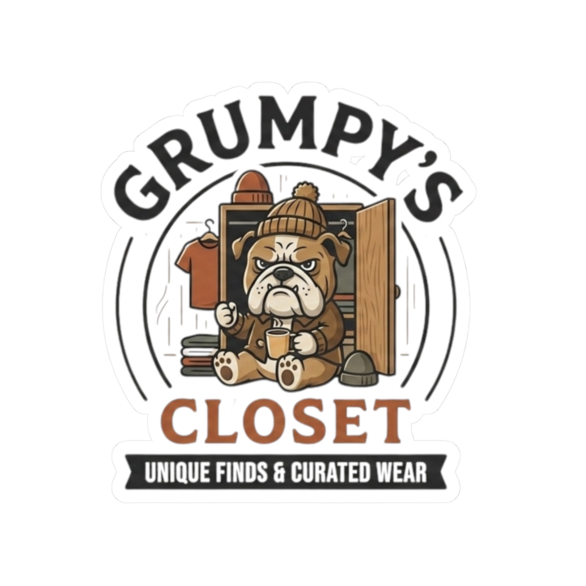 Grumpy's Closet Logo Stickers — Kiss-Cut Branded Decals