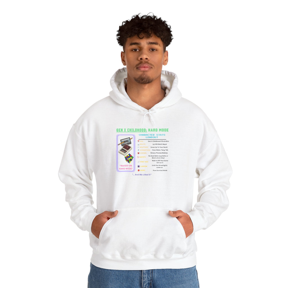 Gen X Childhood Hard Mode Hoodie | Retro Arcade Sweatshirt