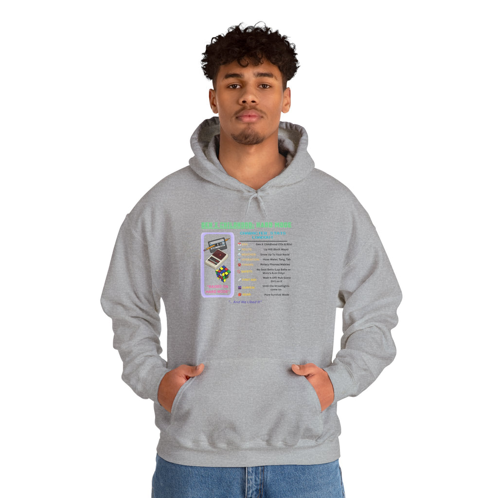 Gen X Childhood Hard Mode Hoodie | Retro Arcade Sweatshirt