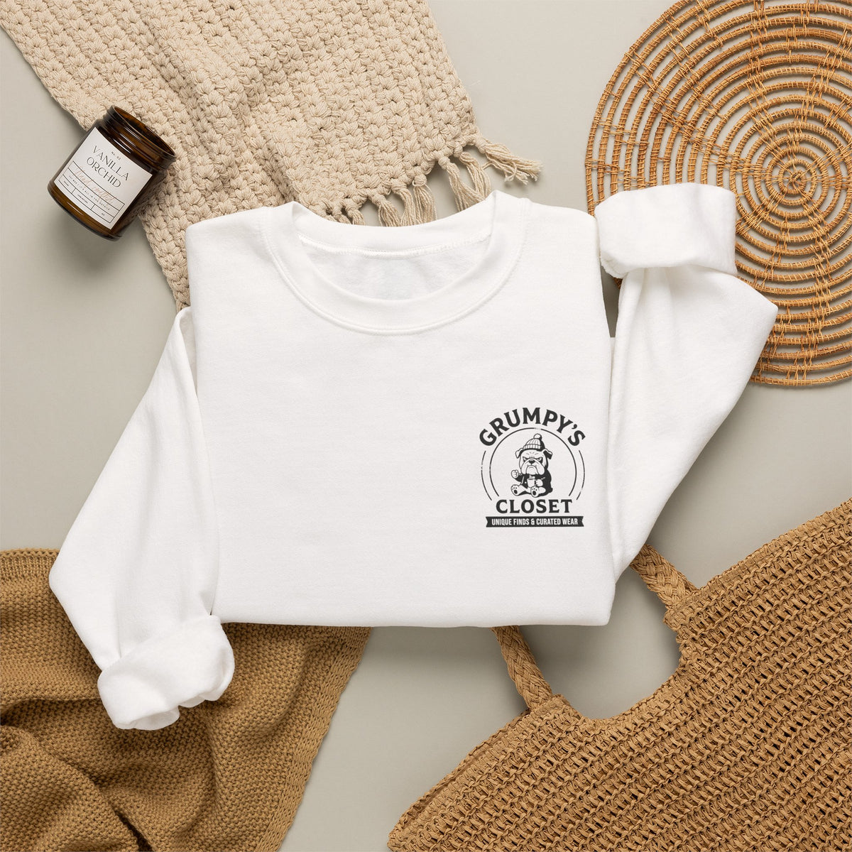 Grumpy’s Closet Crewneck Sweatshirt | Cozy Logo Pullover