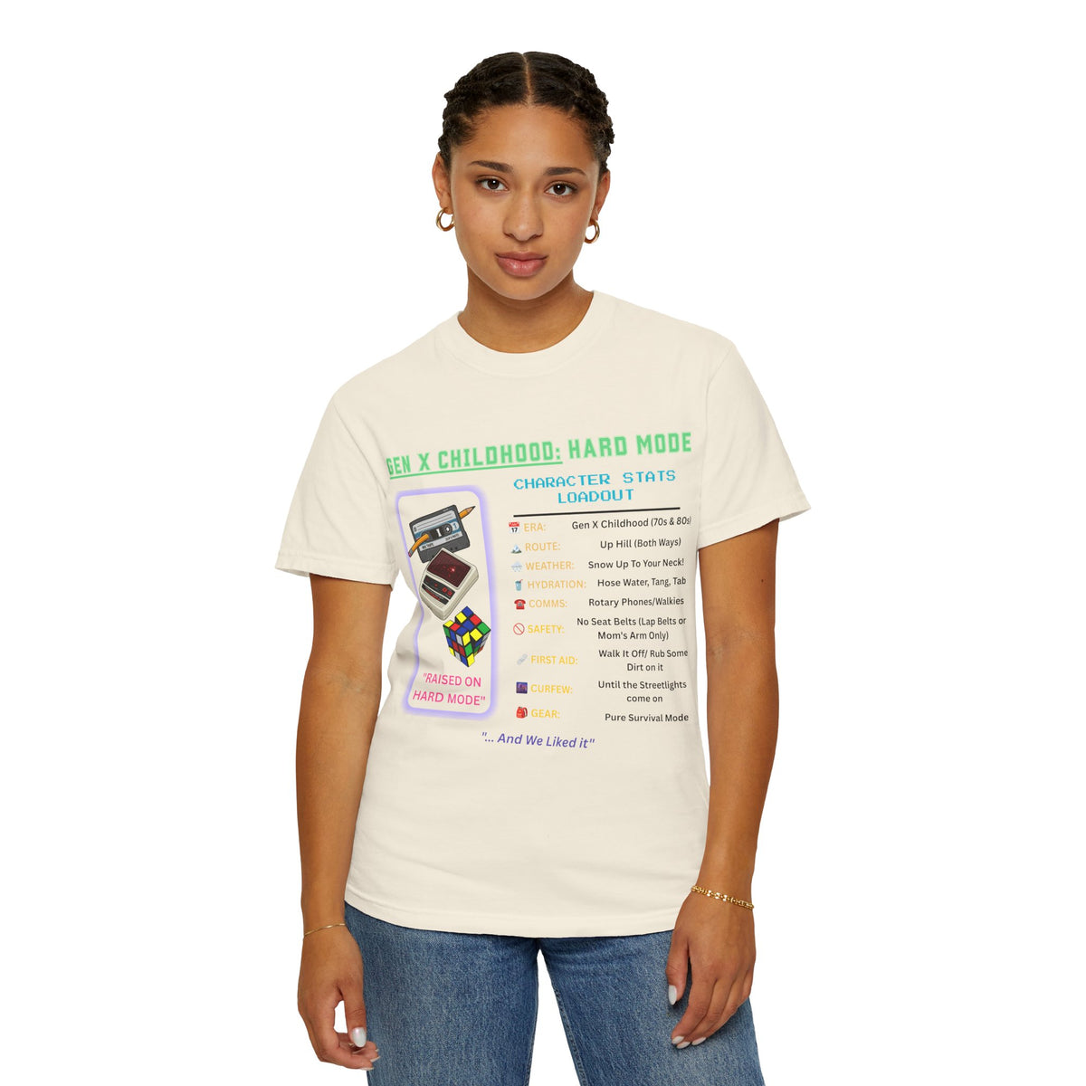 Gen X Childhood Hard Mode T-Shirt | Comfort Colors