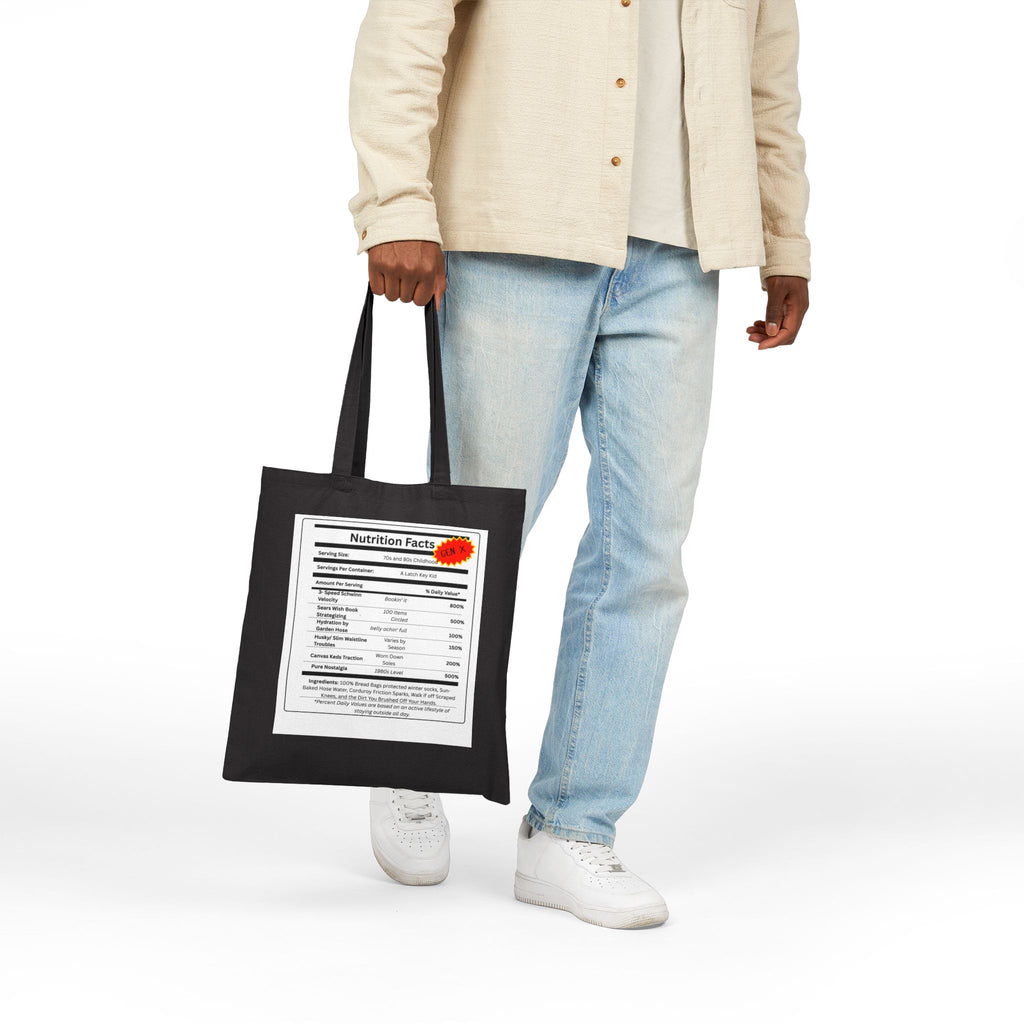 Gen X Nutrition Facts Tote Bag | Retro Canvas Bag