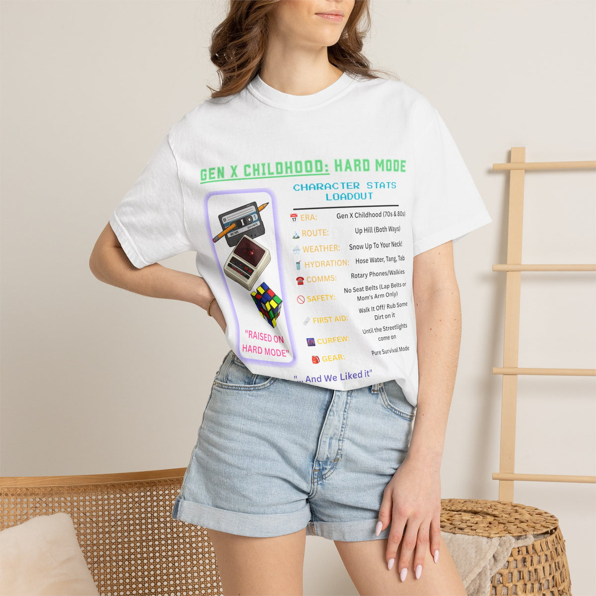 Gen X Childhood Hard Mode T-Shirt | Comfort Colors