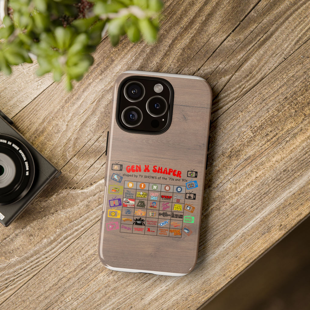 Gen X 70s & 80s TV Shows Bingo iPhone Case | Retro Tough Cover