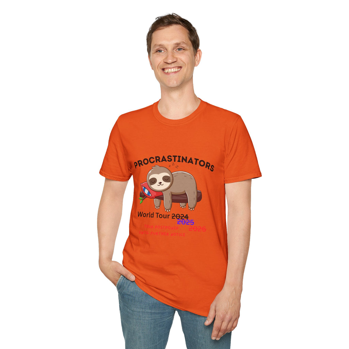 Procrastinators World Tour T-Shirt | Funny Sloth Tee