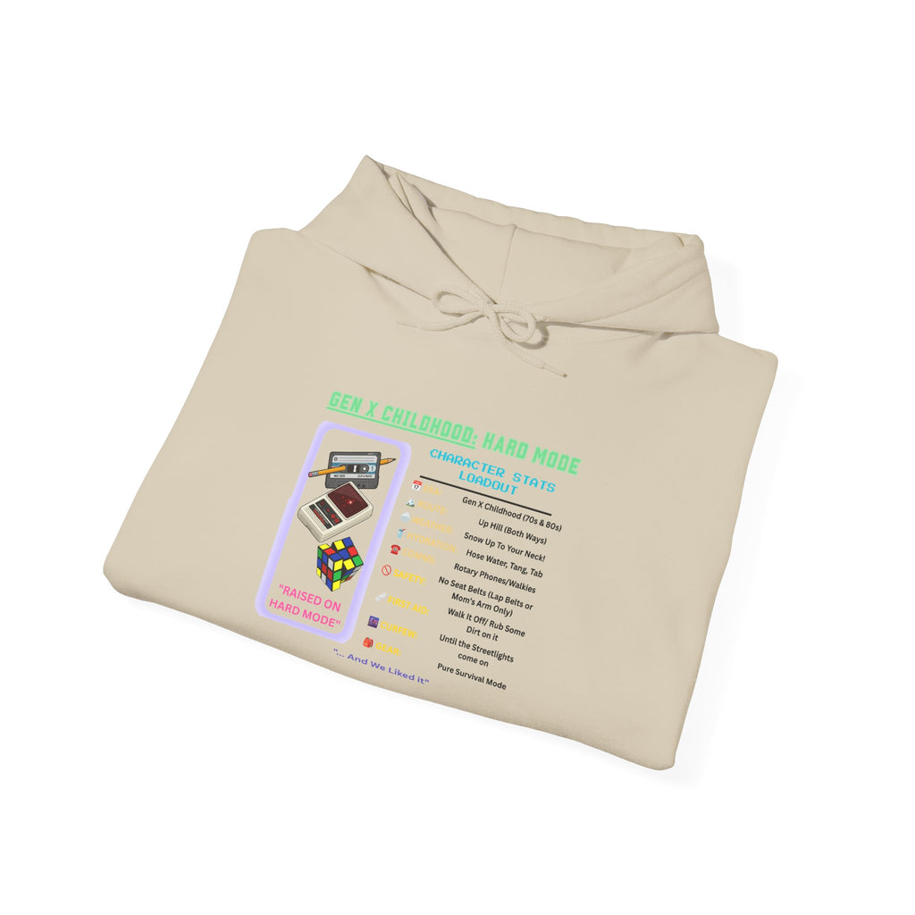 Gen X Childhood Hard Mode Hoodie | Retro Arcade Sweatshirt