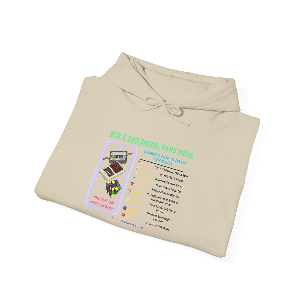 Gen X Childhood Hard Mode Hoodie | Retro Arcade Sweatshirt