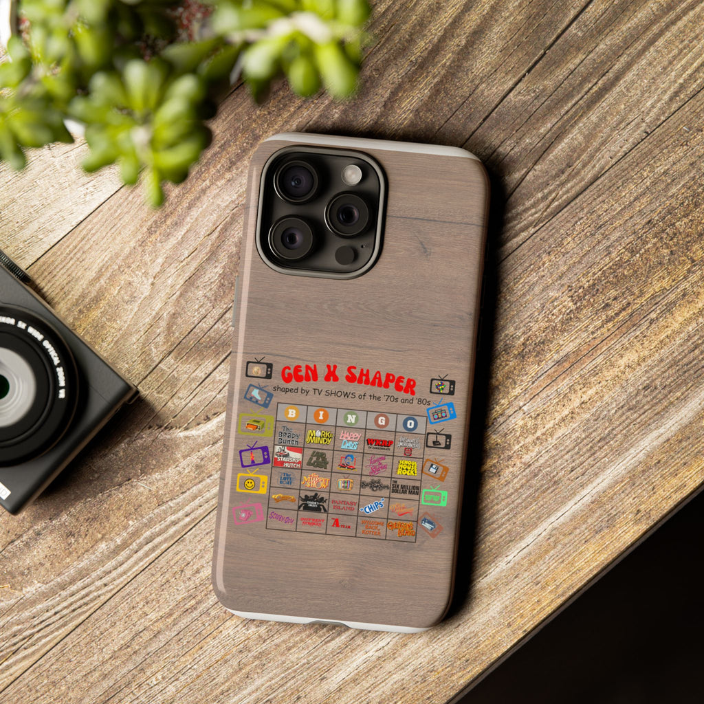 Gen X 70s & 80s TV Shows Bingo iPhone Case | Retro Tough Cover