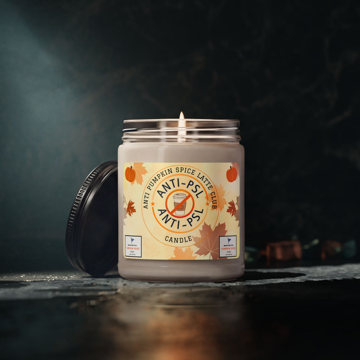 Anti Pumpkin Spice Soy Candle, Funny Marked Safe Fall Soy Jar, Coffee Shop Scent, Sarcastic Autumn Workspace Decor Unique Holiday Gift