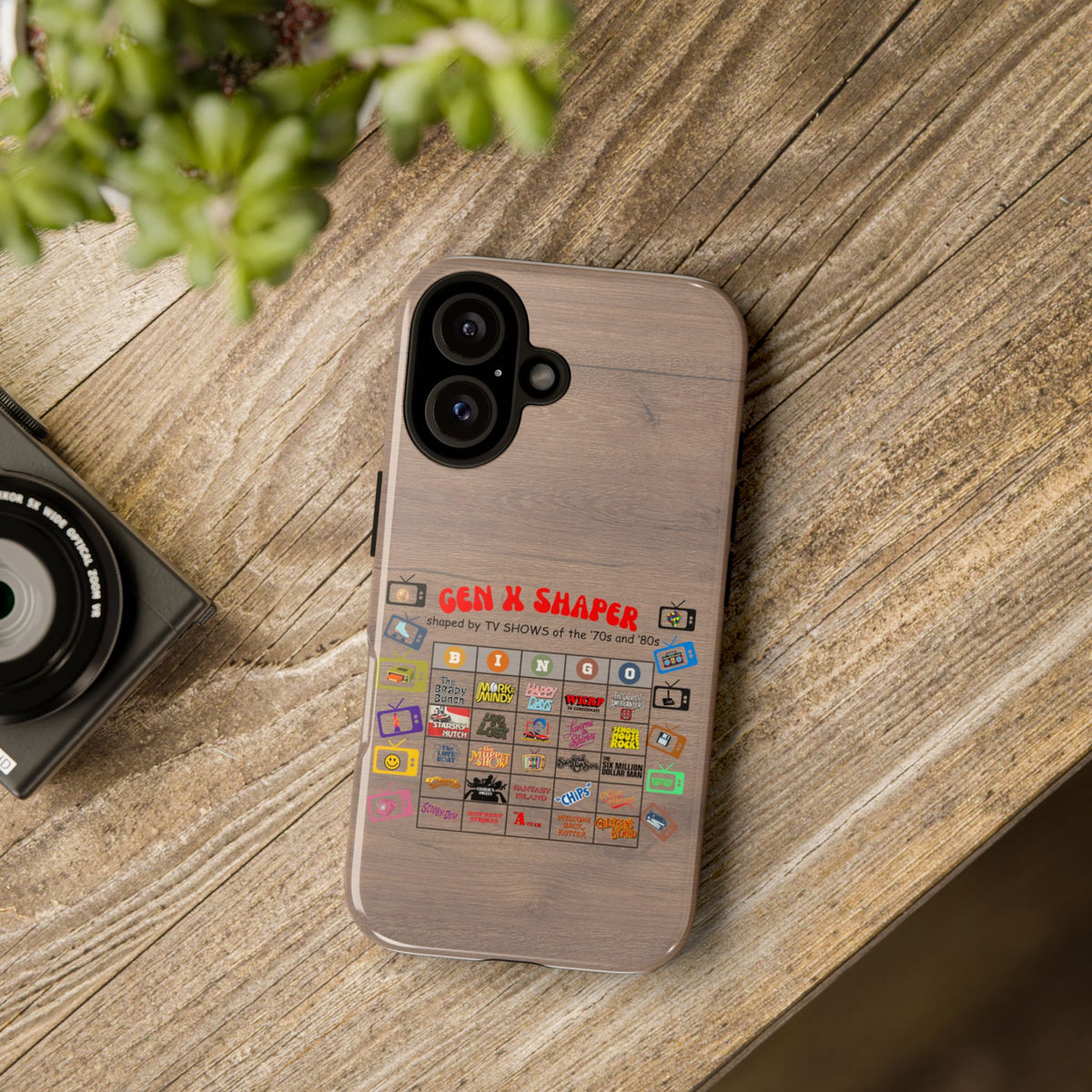 Gen X 70s & 80s TV Shows Bingo iPhone Case | Retro Tough Cover