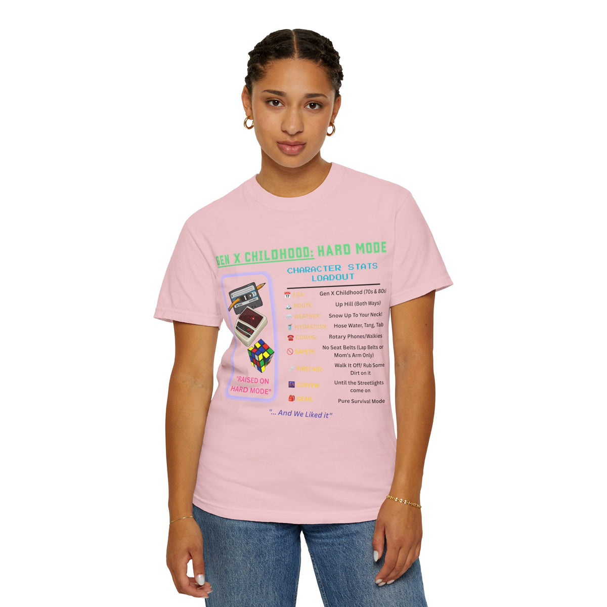 Gen X Childhood Hard Mode T-Shirt | Comfort Colors