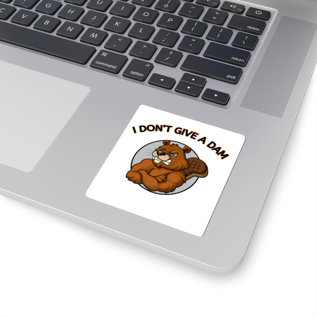 I Don't Give a Dam Beaver Sticker — Funny Attitude Kiss-Cut Sticker