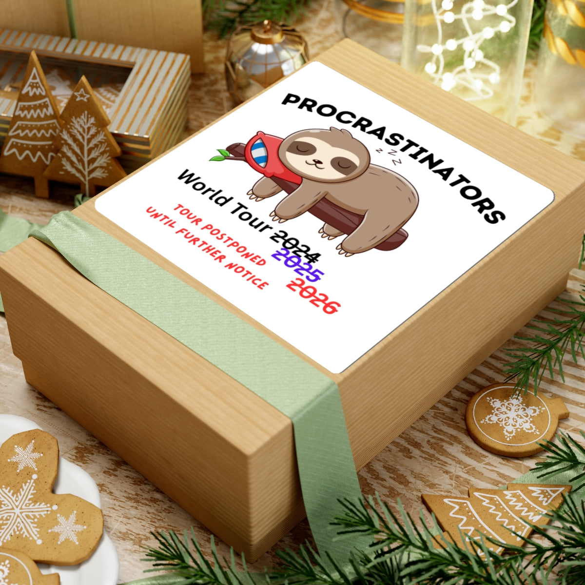 Procrastinators World Tour Stickers | Funny Sloth Decal
