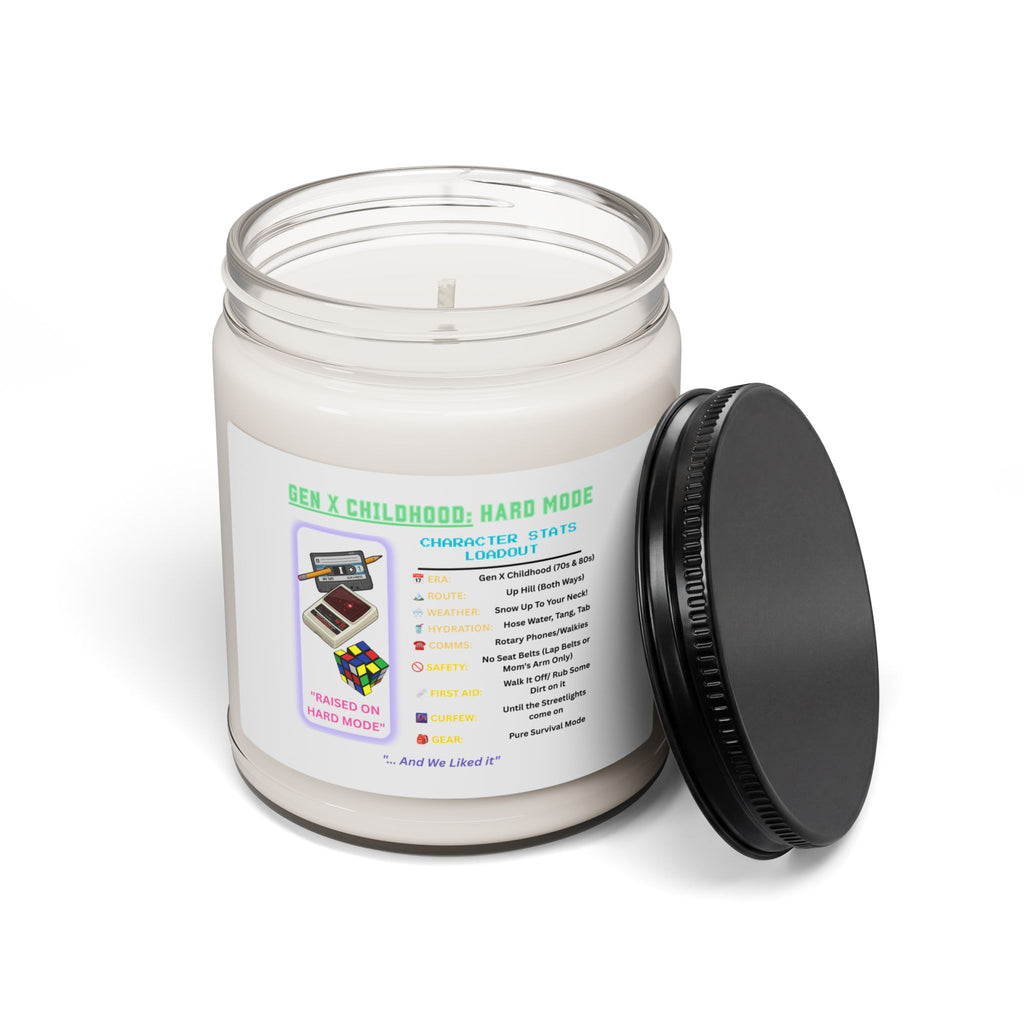 Gen X Childhood Nostalgia Candle, Latchkey Kid 9oz Soy Jar, Retro Toys Games Scent, Sarcastic 70s 80s Hard Mode Birthday Workspace Gift