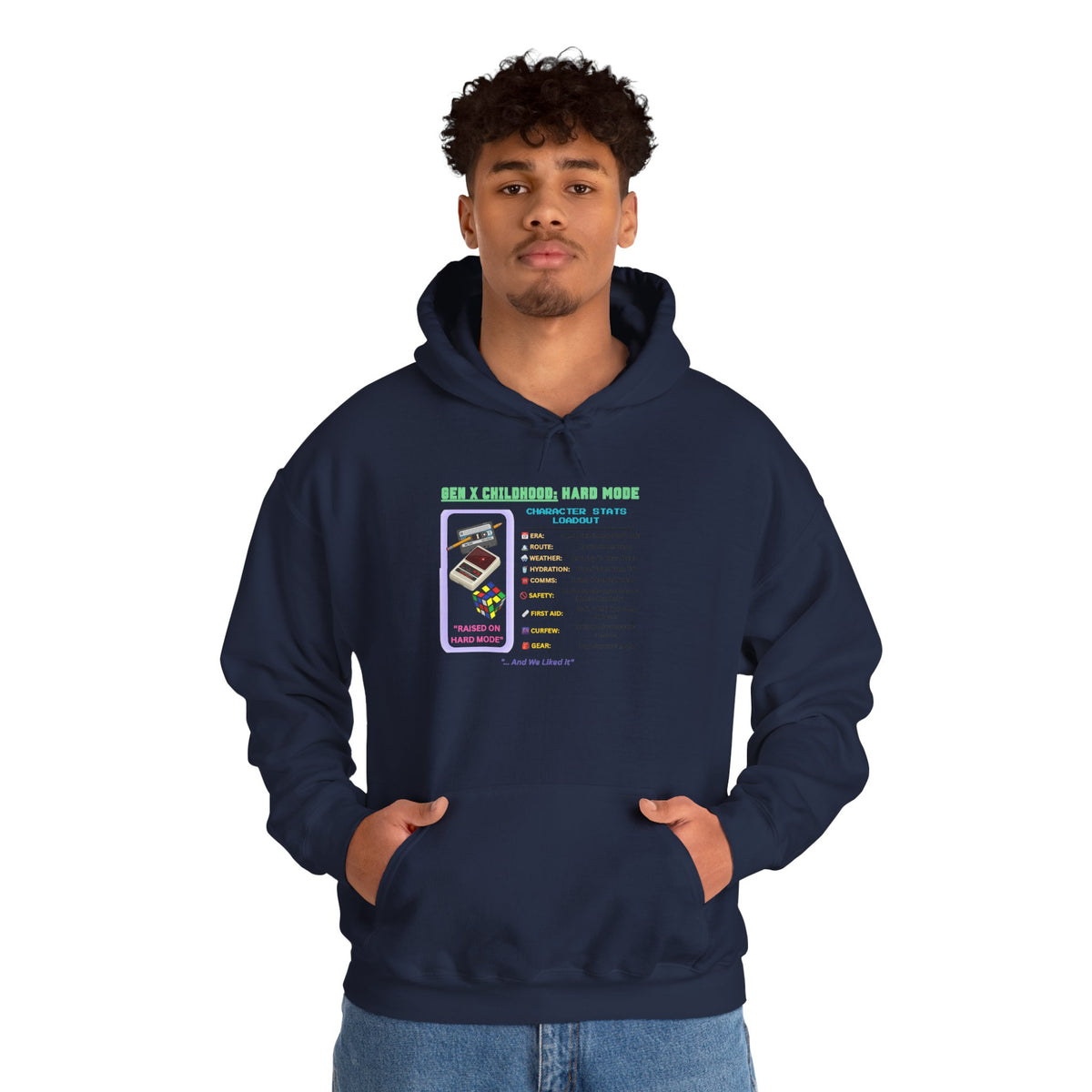 Gen X Childhood Hard Mode Hoodie | Retro Arcade Sweatshirt