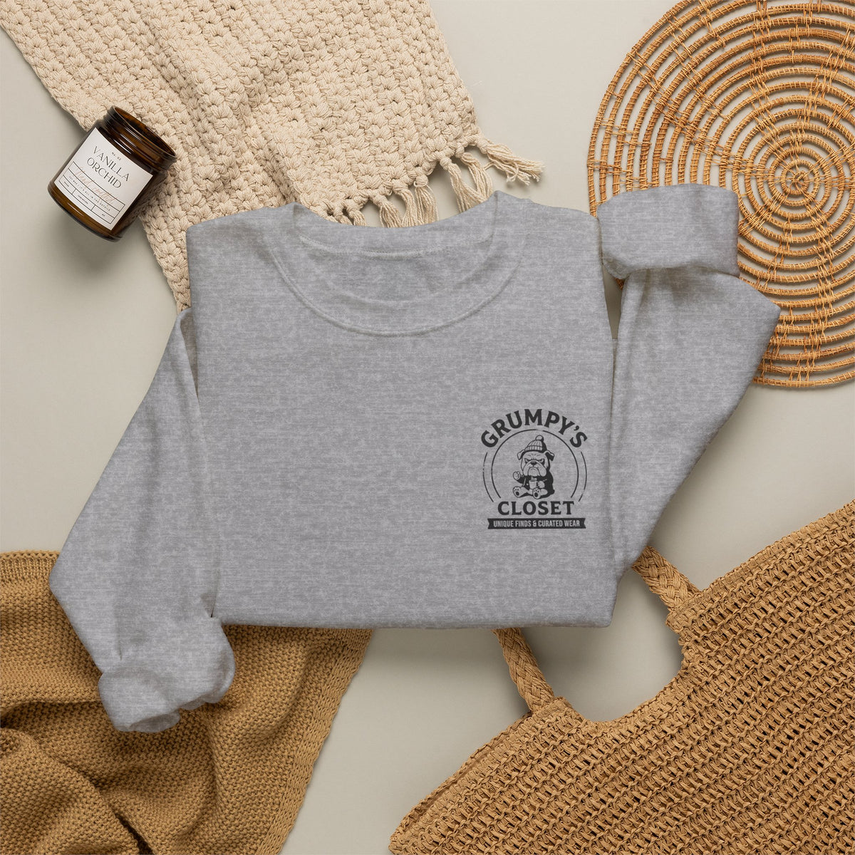 Grumpy’s Closet Crewneck Sweatshirt | Cozy Logo Pullover