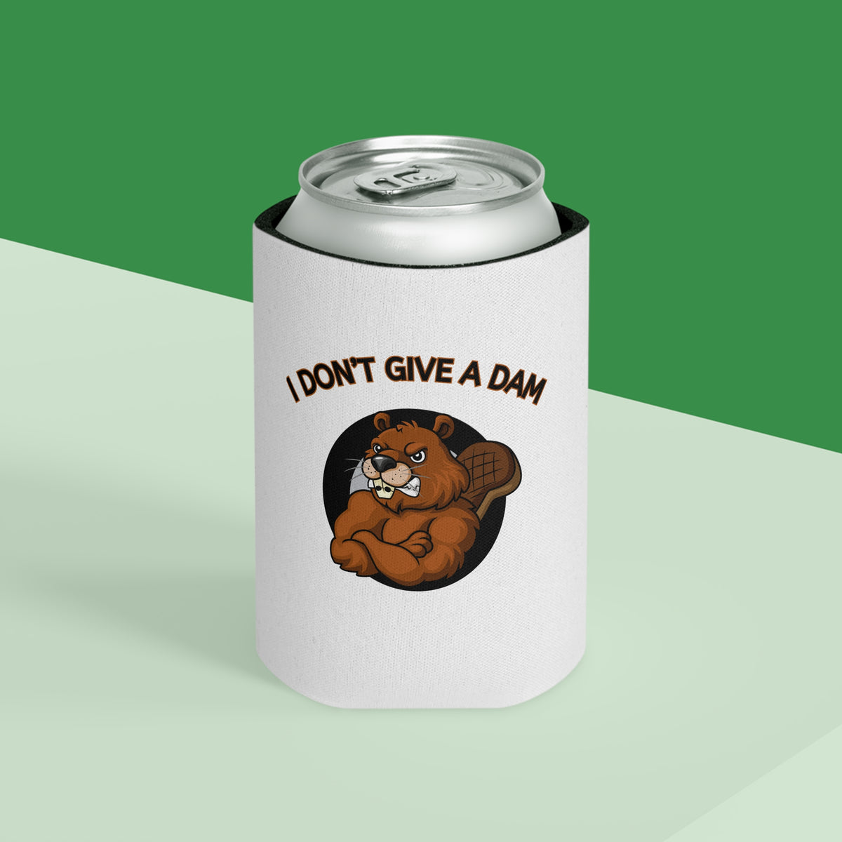 I Don't Give a Dam Beaver Can Cooler — Funny Outdoor Beverage Insulator